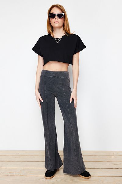 Trendyol Collection Anthracite Faded Effect Pocket Cargo πλεκτό παντελόνι TWOSS24PL00076