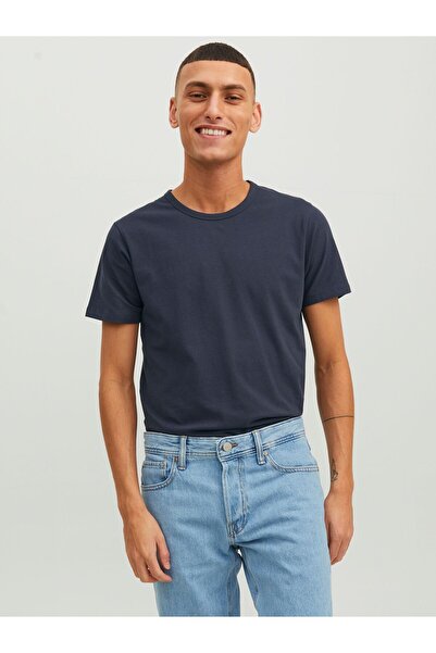 Jack & Jones Tricou Jack Jones Basic pentru bărbați, cu guler rotund, bleumarin 12058529