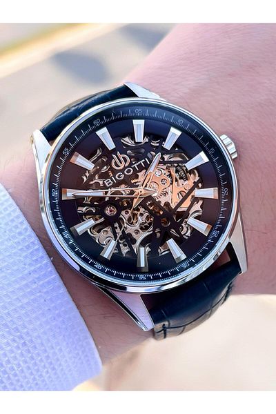 Bigotti Automatic Leather Band 5 ATM Waterproof Inner Functions Active Men's Wristwatch EBG.1.10595.3