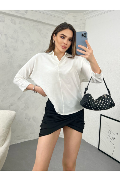 modavingo WOMEN'S ECRU TRUVAKAR ARM COLLAR AEROBIN BLUZ