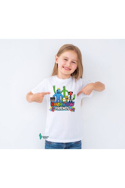 CACTUS COLLECTION TRICOU DE VARĂ PENTRU COPII IMPRIMAT RAINBOW FRIENDS