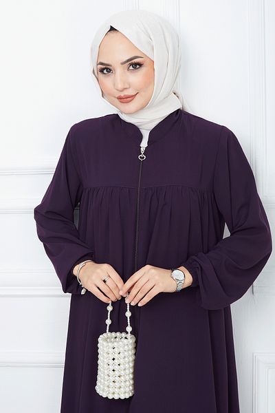 InStyle Πλισέ Medina Silk Ferace - Plum
