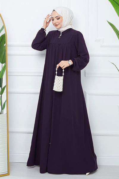 InStyle Πλισέ Medina Silk Ferace - Plum