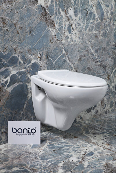 BANTO Creavit Perla Asma Klozet Tp320 Beyaz+Yavaş Kapanan Kapak