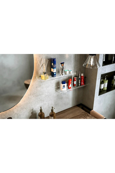 practical house Pleksi Takı Oje Baharatlık Düzenleyici Raf Genişlik 40cm X 10cm