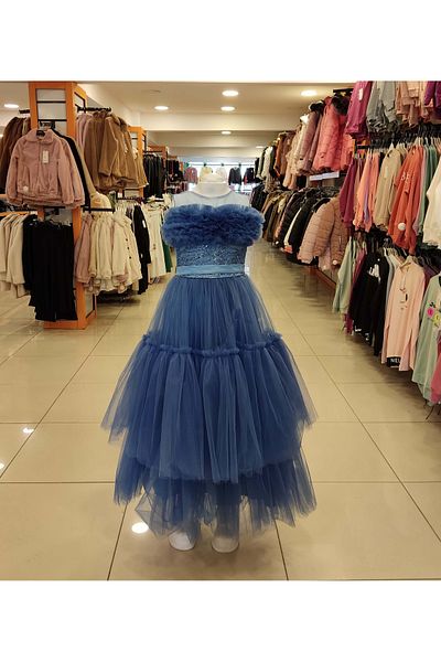 Yonca Çocuk DAİSYGIRLS Παιδικό 2303 Roba Gathered Βραδινό φόρεμα για κορίτσια