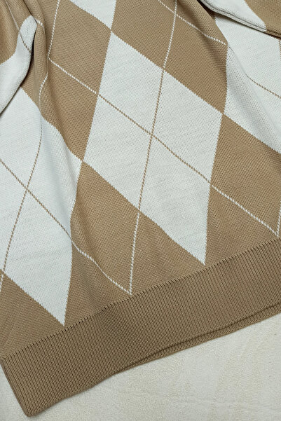 CHITI PITI Baklava Pattern Double Color Knitwear Tunic
