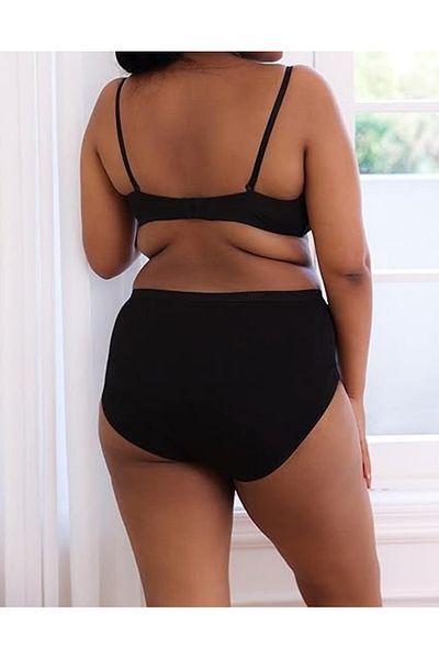 by İGP Women's Black 2-Piece Economical Pack Bamboo Large Size Oversize Comfortable Silip Panties