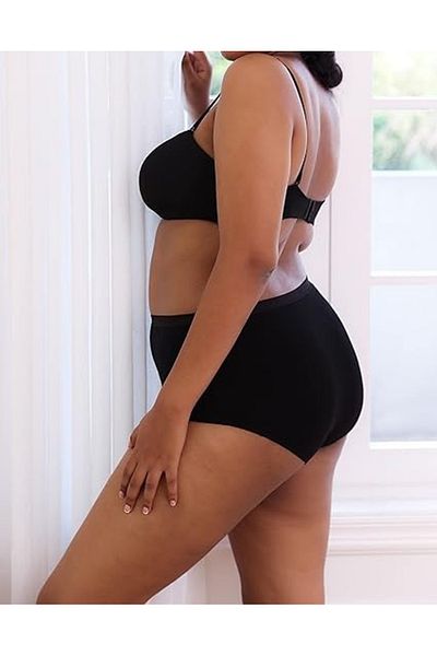by İGP Women's Black 2-Piece Economical Pack Bamboo Large Size Oversize Comfortable Silip Panties