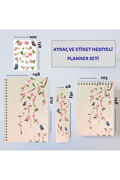 BULUT DİJİTAL Planning Notebook Set with Bookmark and Sticker Gift
