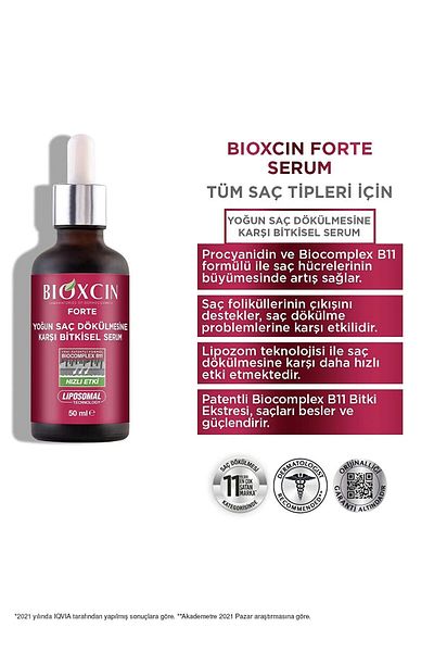 Bioxcin 3 X 50 Ml Liposome Technology - Forte Intensive Anti-Hair Loss Herbal Hair Serum