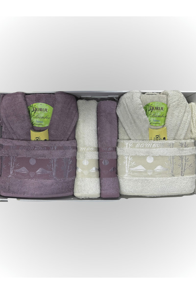 Durul Çift Kişilik Bambu Bornoz Seti (SABUN HEDİYELİ)
