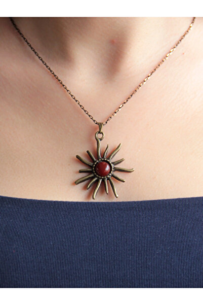 esha الحجر الطبيعي العقيق الحجر الطبيعي نمط الشمس المرأة قلادة الحجر الطبيعي ...