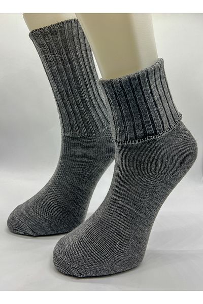 CİHO Gray Winter Women's Wool Sleeping Socks Soft Touch