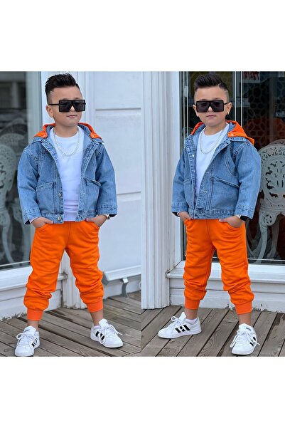 MUMİKİDS BAYRAMLIK ERKEK KOT TAKIM (CEKET-PENYE-EŞOFMAN)