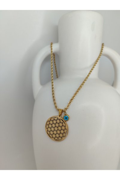 Romea Flower of Life Tree of Life Talisman Lucky Necklace Gold Color