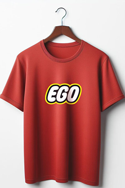 Vordevia Ego Štampano Crvena Oversize kroj okrugla kragna Majica