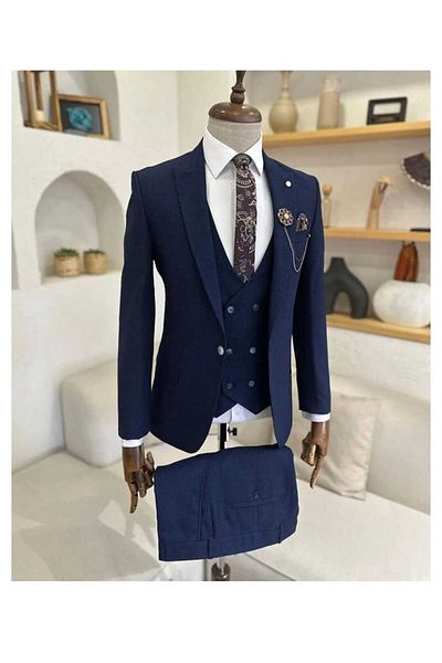 FRİYA SLIM FIT Narrow CUT SUIT WITH VEST AND TIE CHAIN GIFT