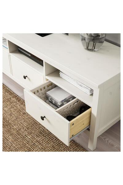 IKEA HEMNES tv sehpası, beyaz vernik, 149x47 cm