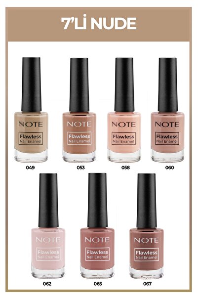 NOTE Nail Flawless 7'li Nude Oje Seti