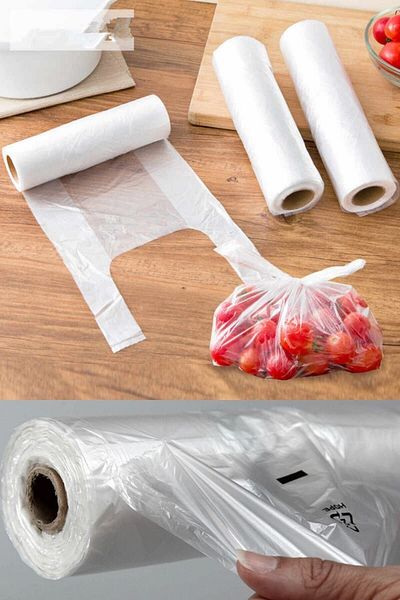 Elif mağazacılık Roll Transparent Tank Top Market Greengrocer Bags Small Size 200 Pcs 21x41cm.