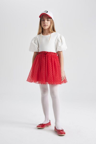 DeFacto Mädchen Stretch Taillenrock Rot Tüll Rot B6929a824sm