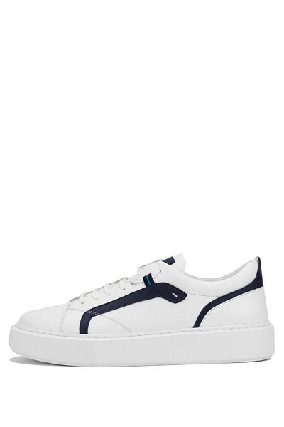 Tamer Tanca Men's White Genuine Leather Sneakers - Sports Shoes