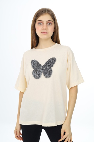 ANGELOS GIRLS تي شيرت بناتي بطبعة فراشة 9-14 سنة Px037