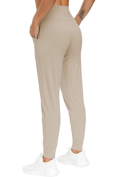 GENIUS STORE Kadın Yüksek Bel Yoga Koşu Egzersiz Joggers Hafif Eşofman Altı JOGER-EŞOFMAN