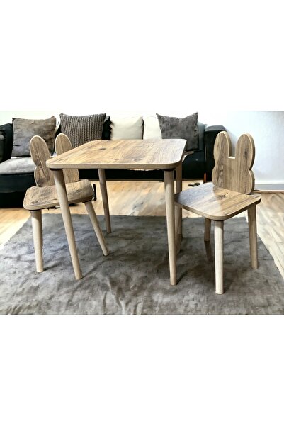 varje think outside the box Çam Tavşan Çocuk Masa Sandalye Takımı Aktivite Ma...