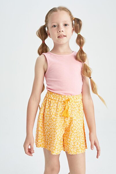 DeFacto Dívčí kraťasy z viskózy s květinovým potiskem