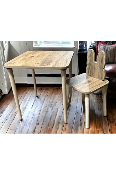 varje think outside the box Çam Tavşan Çocuk Masa Sandalye Takımı Aktivite Ma...