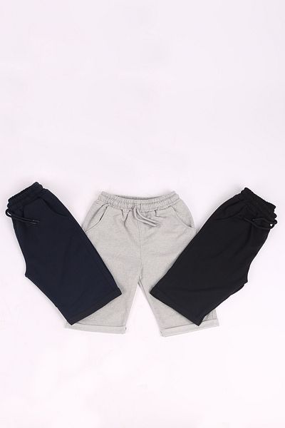 COSBA kids wear Pantaloni scurți de bază pentru băiat, 3 piese, cu buzunar dublu, Capri