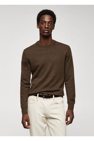 MANGO Man Dünner Strickpullover aus Wollmischung