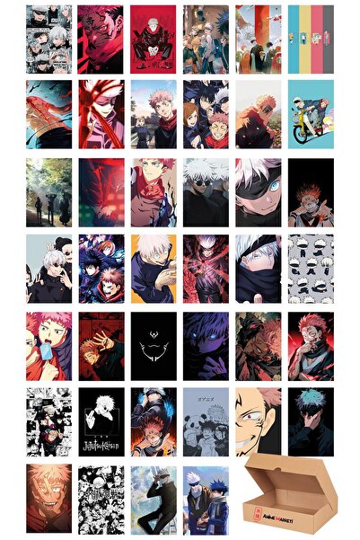 Anime Marketi Kaisen Duvar Poster Seti- Jujutsu Kaisen Temalı Poster Seti - 40 Adet Poster - Yapışka