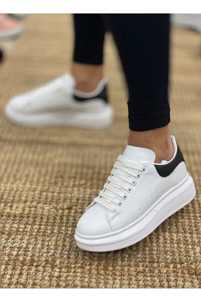StyleArt Alexander Beyaz Siyah Kalın Taban Sneaker Spor Ayakkabı