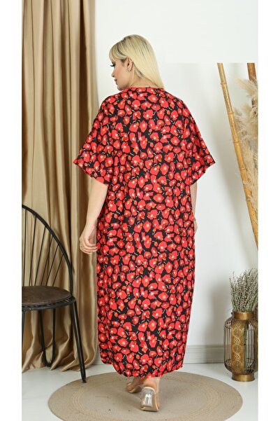 Butik Nilyam Women's Large Size Pocketed Woven Loose Dress 23007