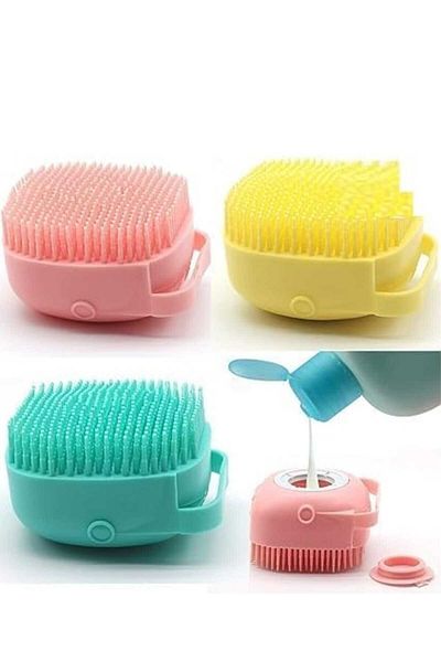 Dalian Home Teflon Non-Scratch Silicone Dish Brush with Detergent Chamber