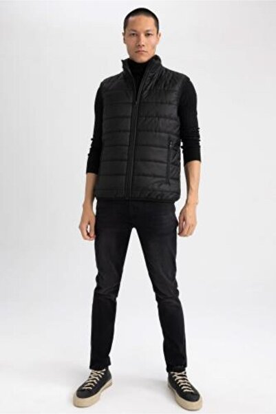 DeFacto Slim Fit Şişme Yelek Dar Kesim Dik Yaka Fermuarlı Su Itici warmtech Isı Yalıtımlı U4176az23sp