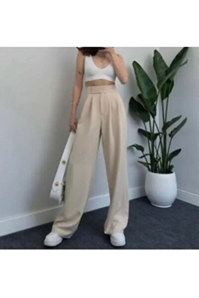 polle Pantaloni Palazzo de damă cu talie înaltă - Design cu talie cu velcro