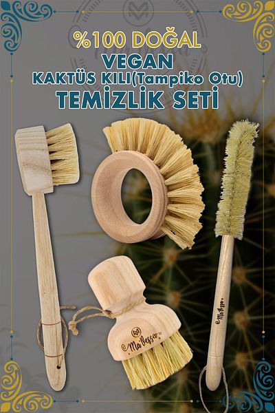 Ma'Vessa 4-Piece Natural Multi-Purpose Vegan Kitchen Cleaning Set