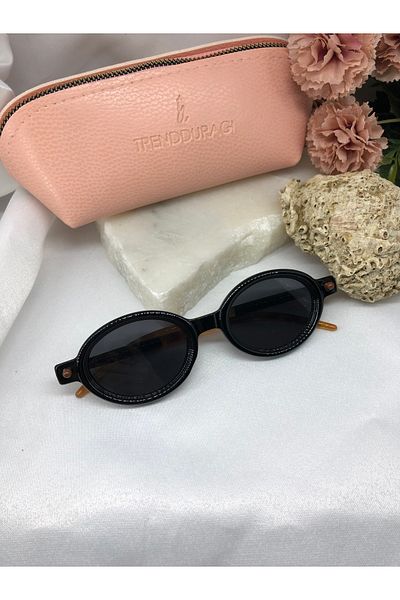 Di Caprio Hary Retro Handles Two Colors Black Women's Sunglasses