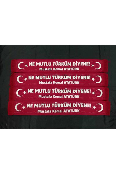 ötüken Written Knitted Scarf for Those Who Say "How Happy I'm Turk
