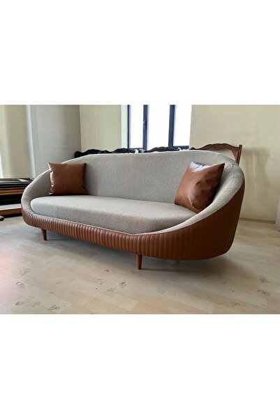 PUFHOME JULİA 3’LÜ KANEPE - TABA DERİ