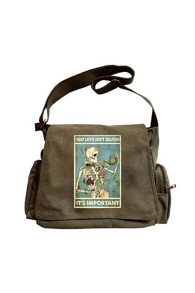 Touz Moda Skeleton Unisex Green Messenger Bag