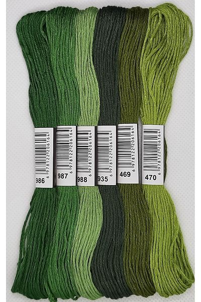 ALMİŞ 6 Pieces Muline Cross 8 Meters 6 Layers Different Colors Cross Stitch Embroidery Rococo Thread 986 470