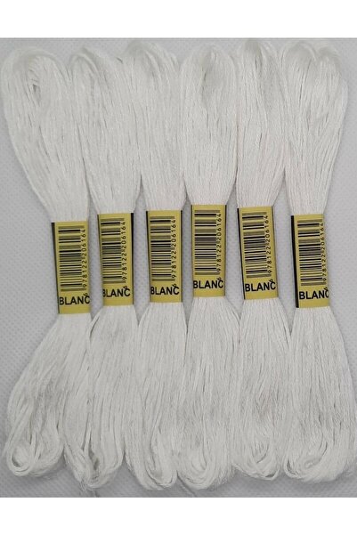 ALMİŞ 6 τμχ Μονόχρωμο βραχιόλι Ατεμίνης Σταυροβελονιά Βραζιλίας Κέντημα Σπάνιο Λευκό