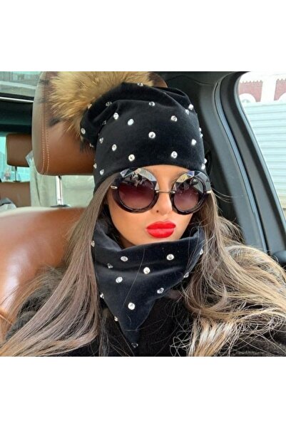 Genel Markalar Kadın Taş Detay Boyunluk Ve Bere Takım