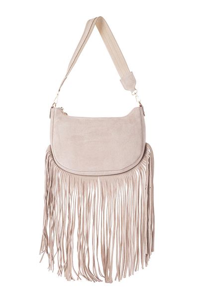 Getcho Burton Women's Genuine Leather Tassel Detailed Shoulder Bag