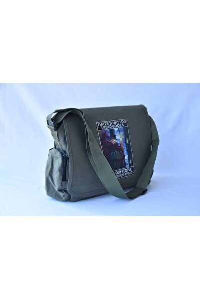 DENİKK Сумка-поштаря з принтом / Сумка з регульованим ременем і кишенями на блискавці